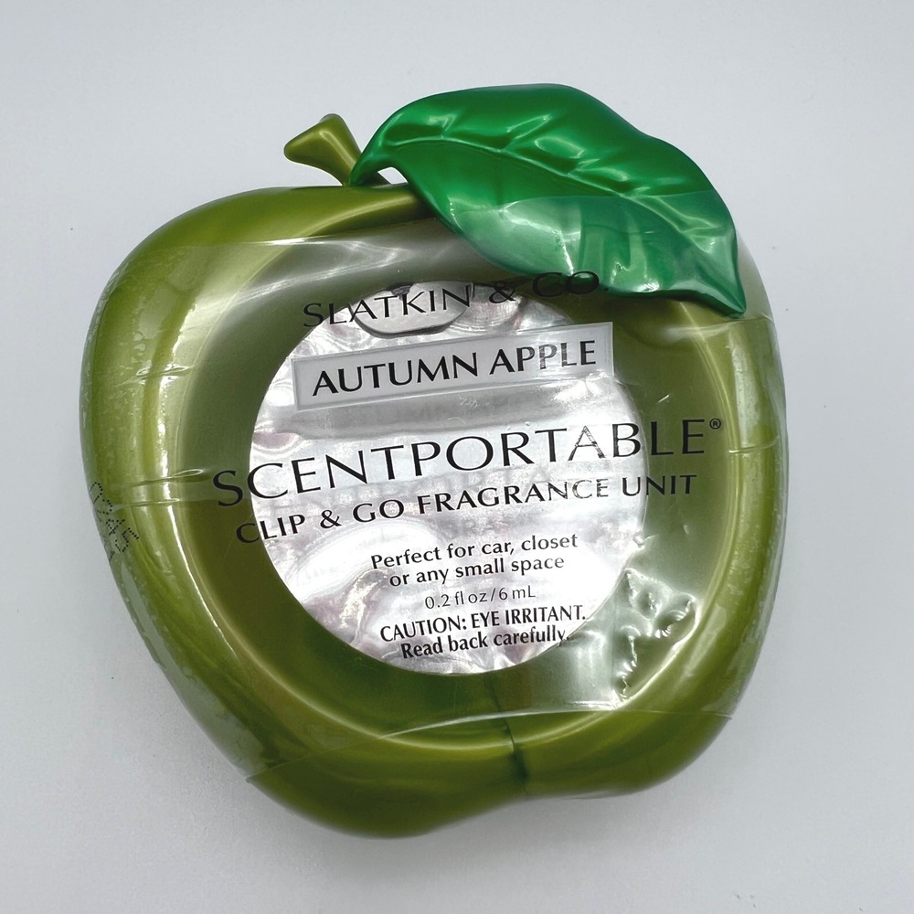 Slatkin & Co Scentportable Autumn Apple Clip Go Fragrance Unit Car Closet Green